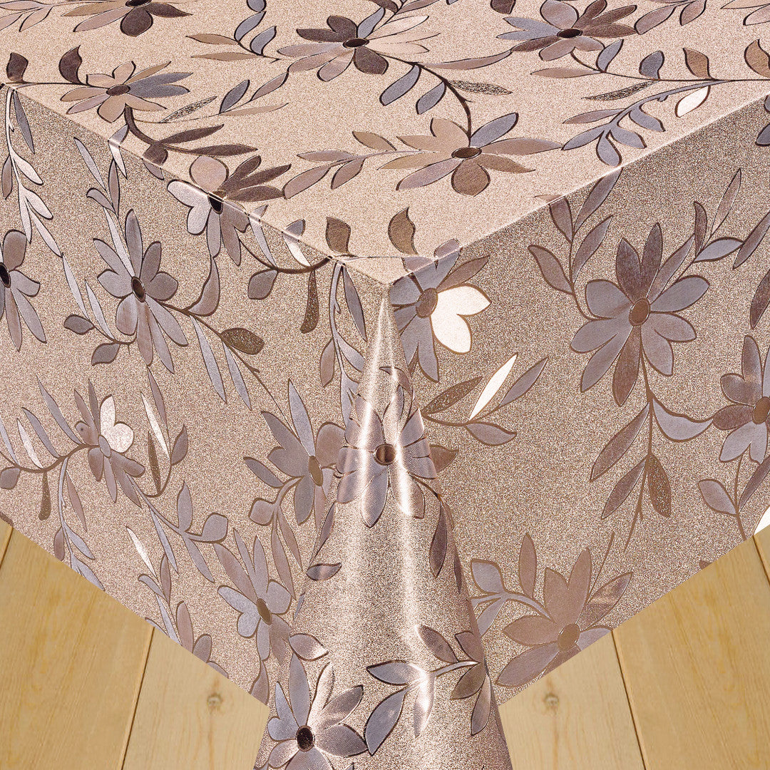 Slyngblomst Kobber - Kobberfarvet voksdug med slyngblomster