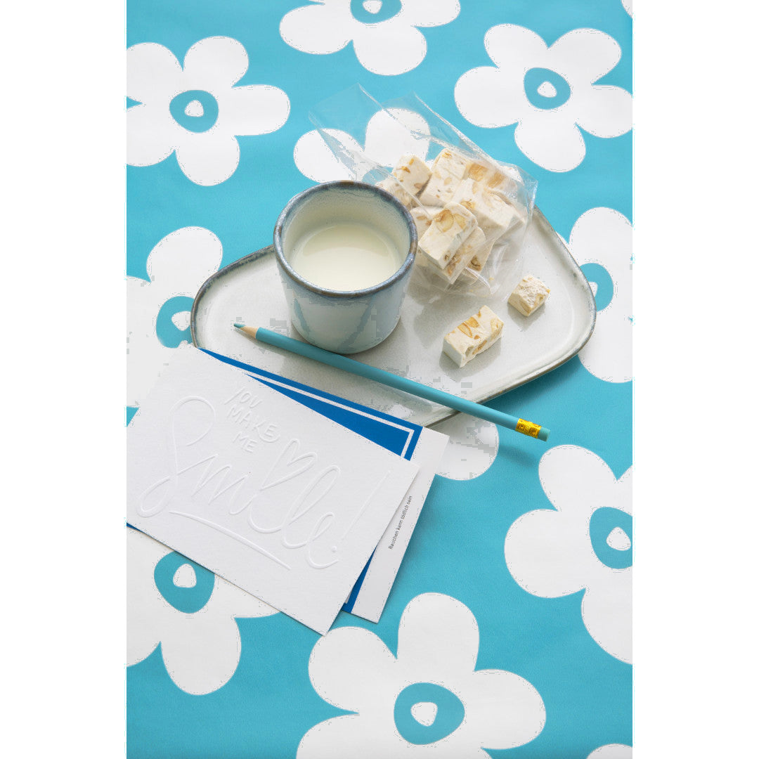 Lola voksdug - Small Big Flower Scuba Blue