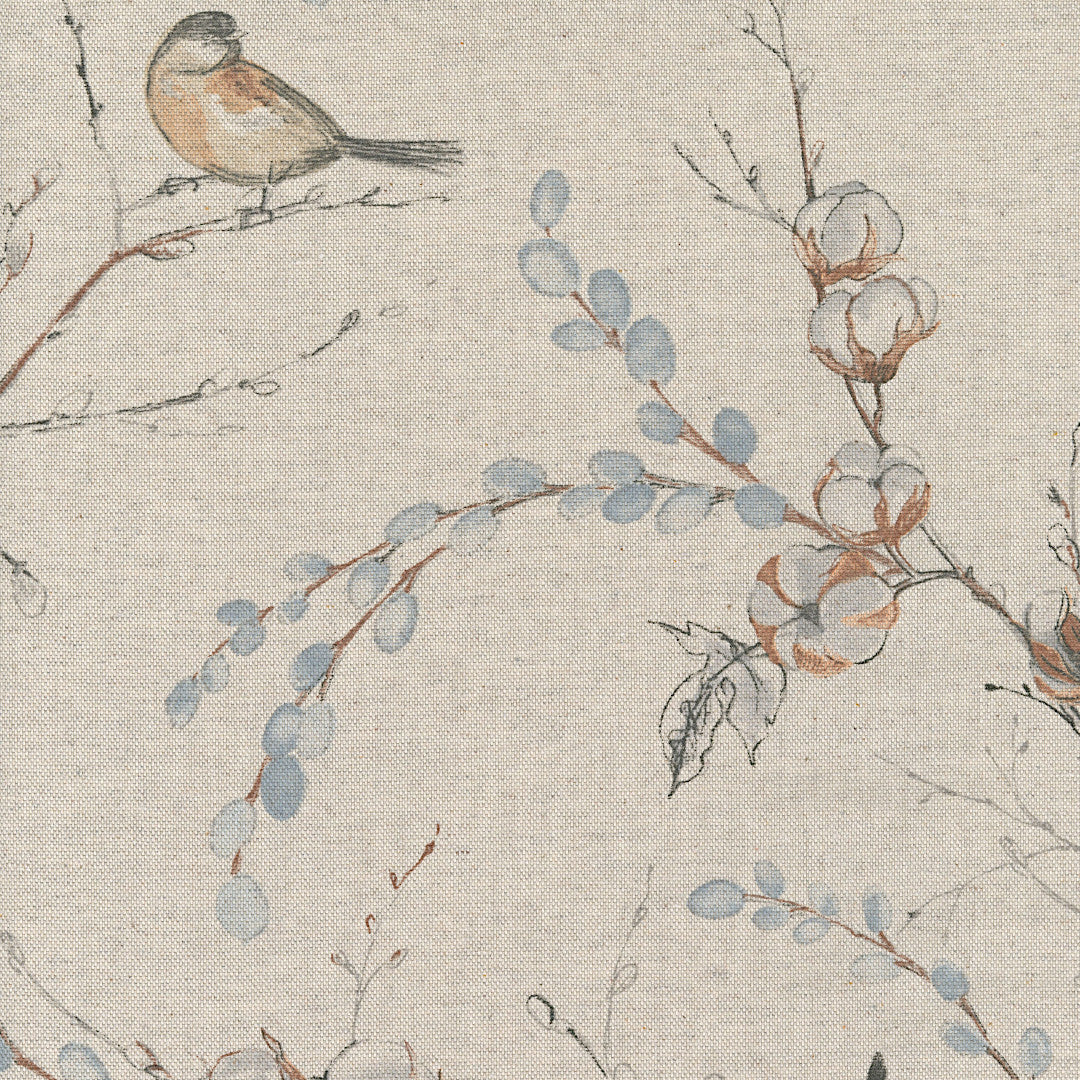 Snebær og Fugle - Akryldug i hørlook