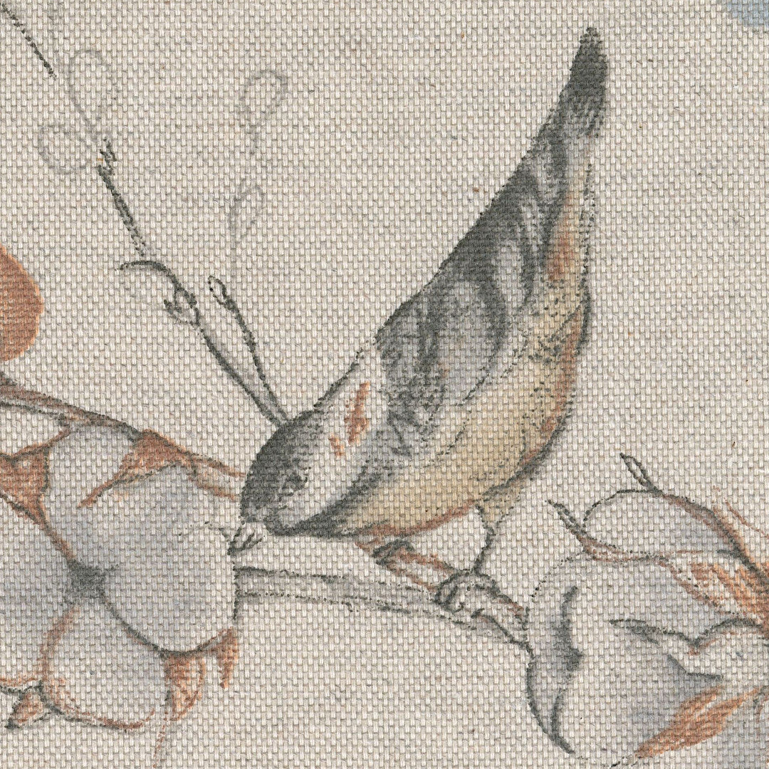 Snebær og Fugle - Akryldug i hørlook, nørbillede