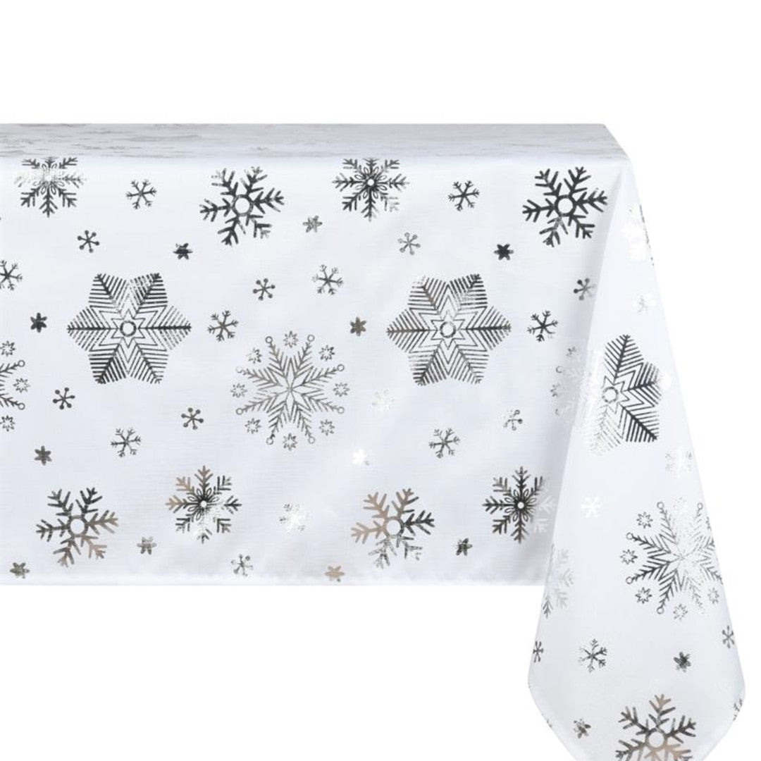 Snowflake Sølv – Juledug med antiplet 150 x 300 cm