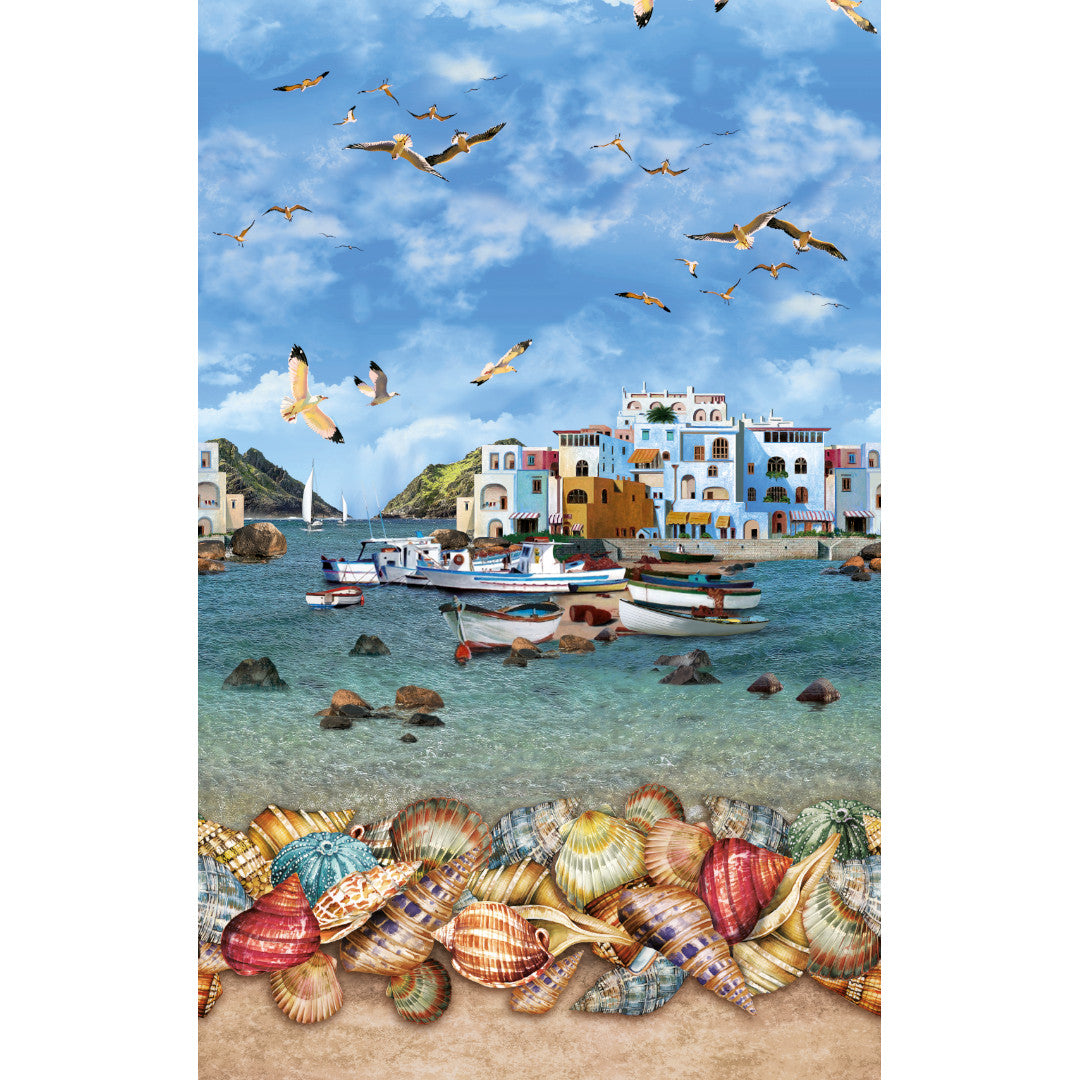 Sommer i Grækenland - Voksdug med maritim feriestemning