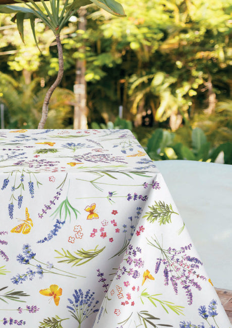 Sommer og Nektar - Voksdug med farverige blomsterneg og sommerfugle