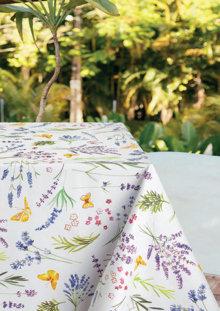 Sommer og Nektar - Voksdug med farverige blomsterneg og sommerfugle