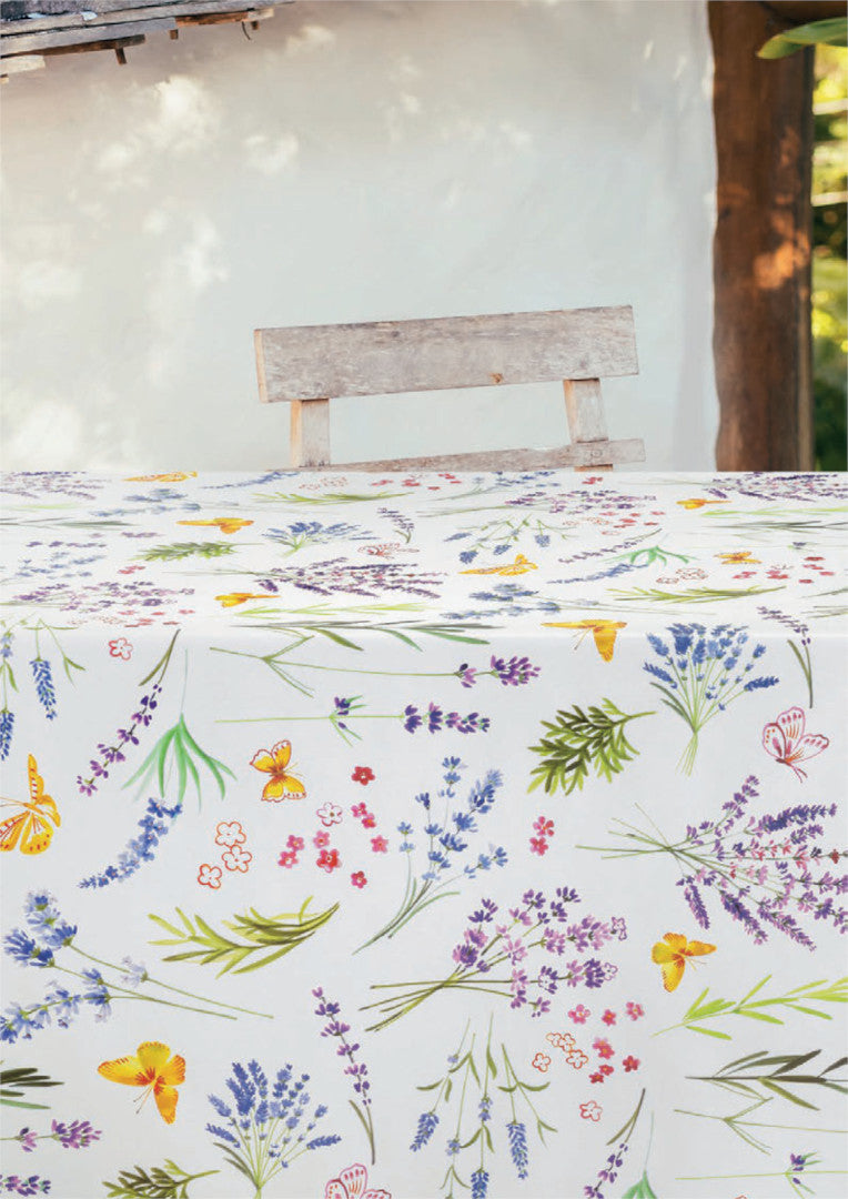 Sommer og Nektar - Voksdug med farverige blomsterneg og sommerfugle