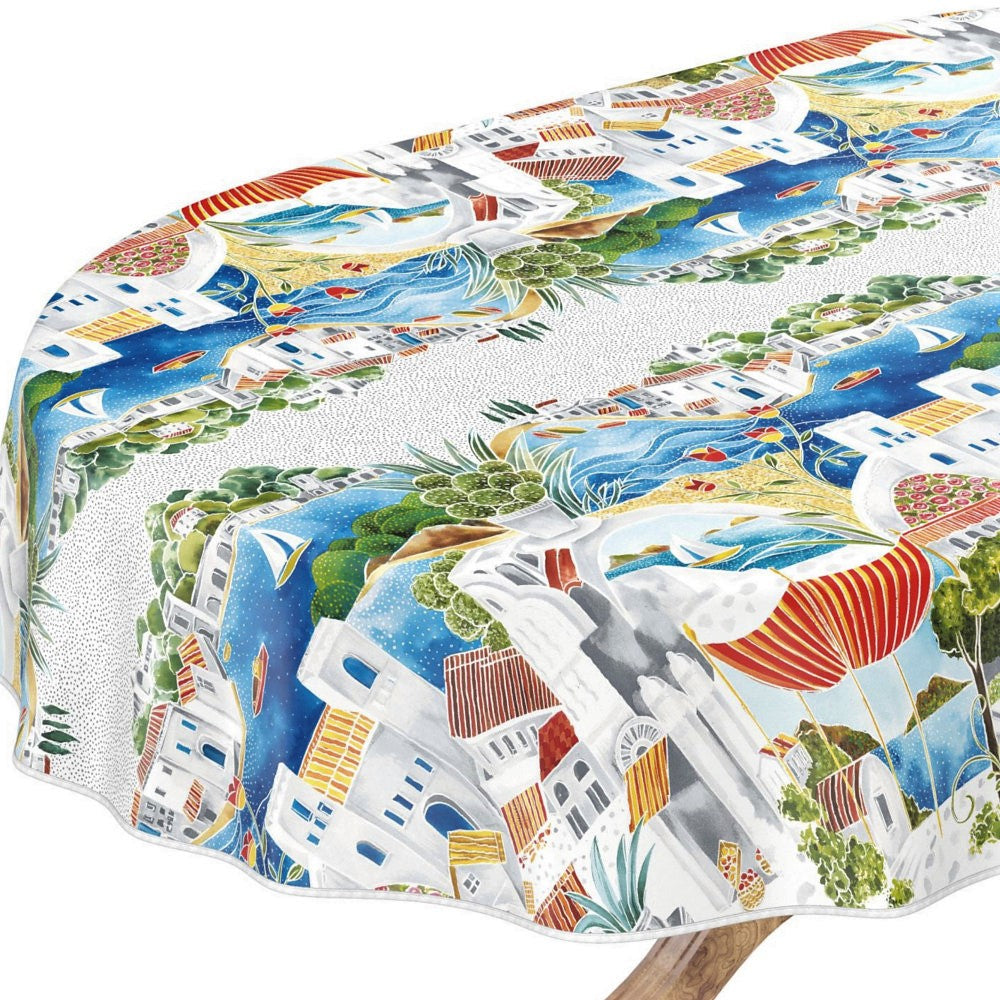 Ferie - Oval voksdug med skøn feriestemning