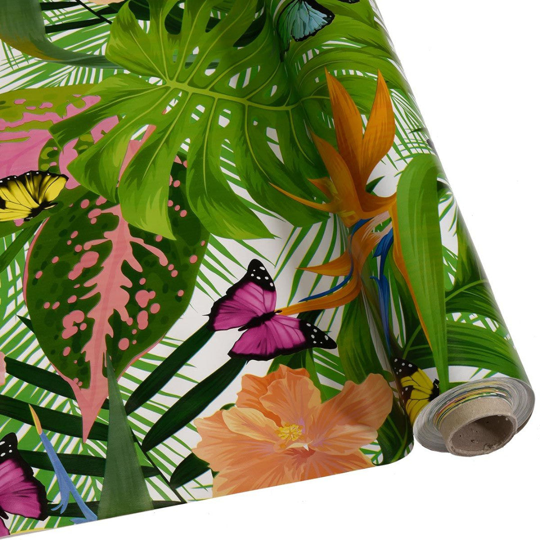 Oprullet voksdug med sommerfugle i tropeparadis