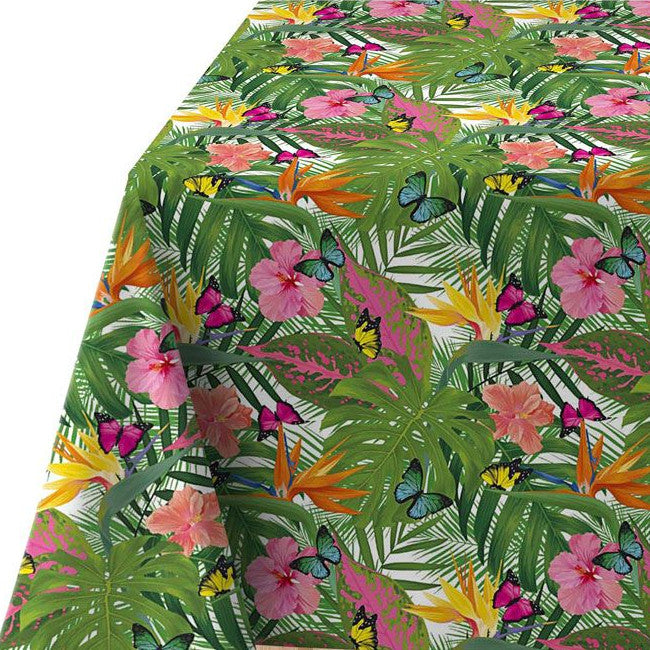 Hjørnebillede voksdug med sommerfugle i tropeparadis