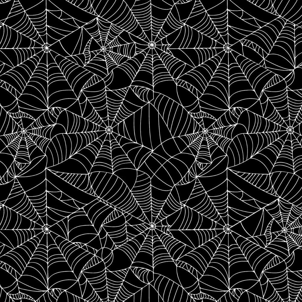Spider Web - Halloween voksdug med uhyggeligt sort spindelvæv
