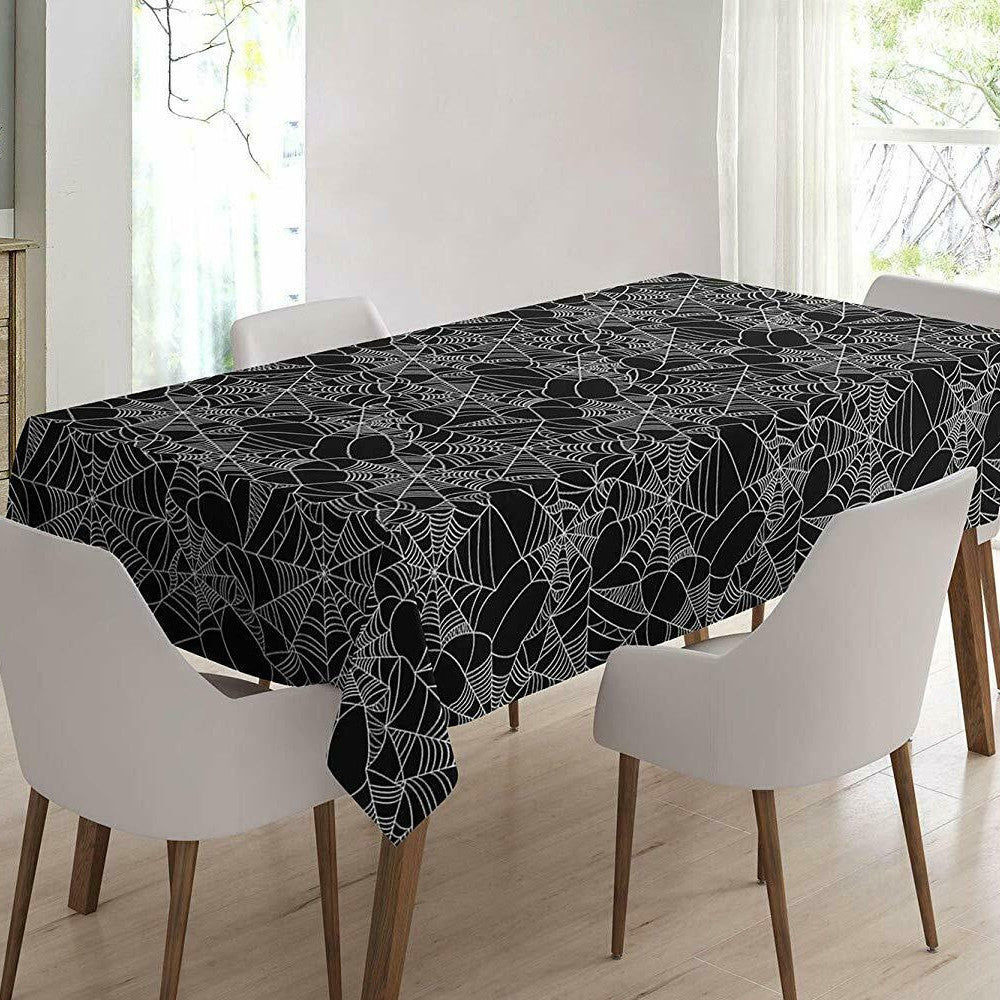 Spider Web - Halloween voksdug med uhyggeligt sort spindelvæv