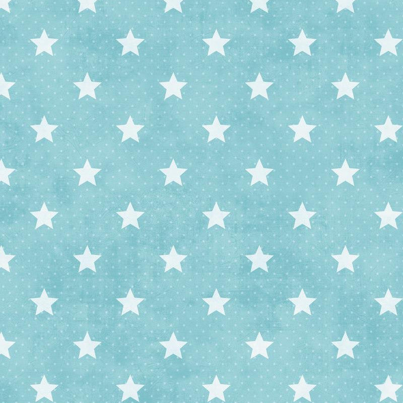Starlet, lys blå voksdug med hvide stjerner