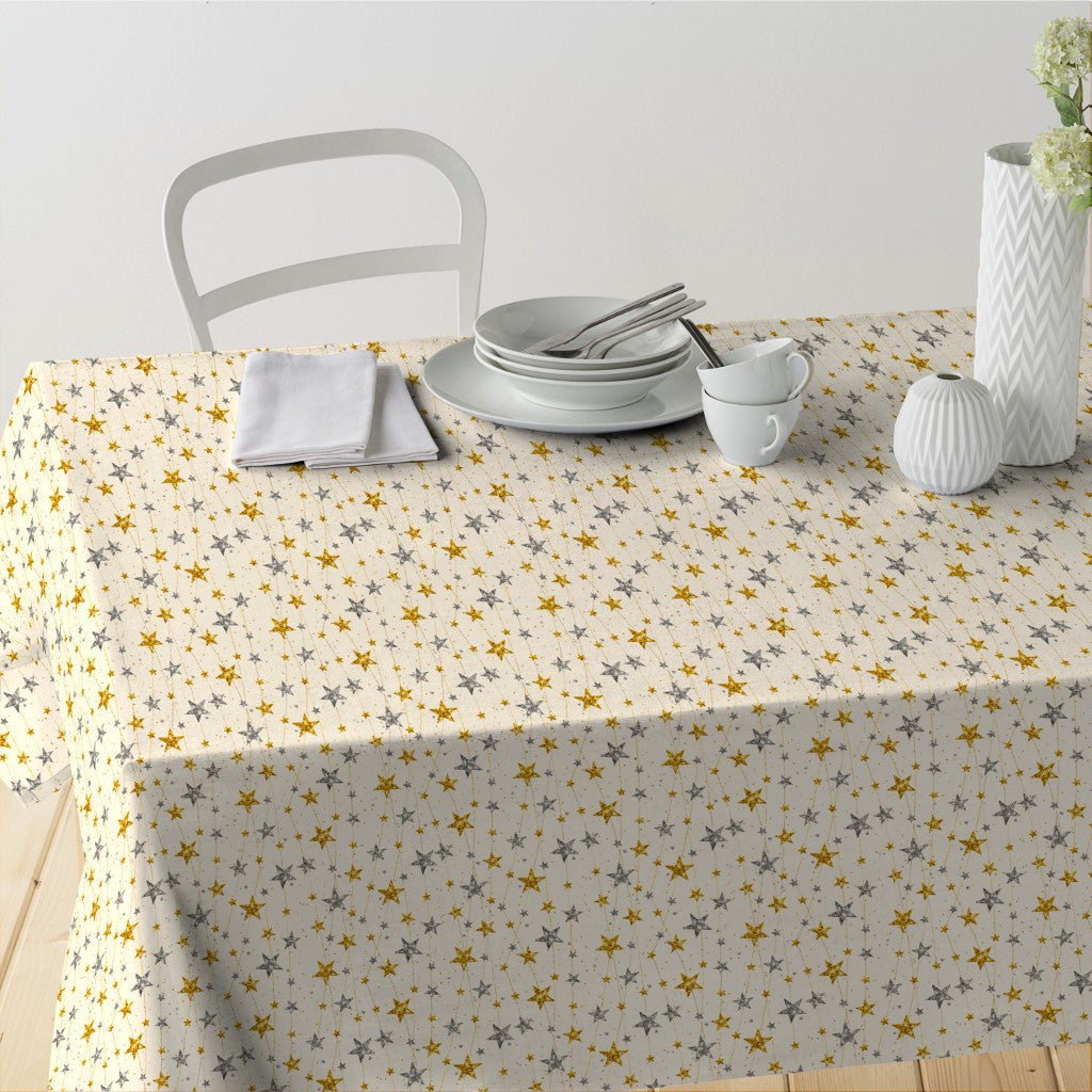 Stele Di Natale - Juleakryldug med stjerner i guld og sølv