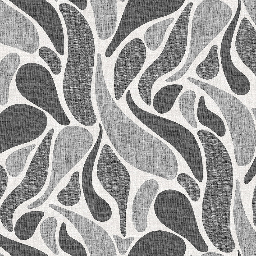 Nærbillede af Stengrå Bølge voksdug med bølgende mønster