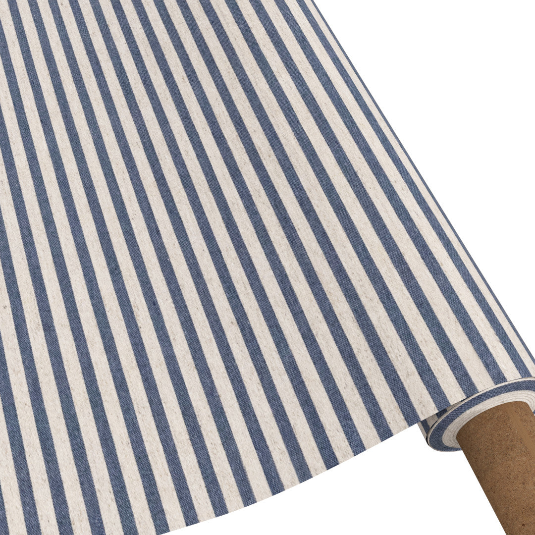 Striber På Tværs Blå - Akryldug rullet på rør