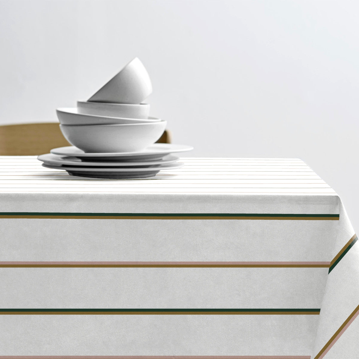 Stripe White - Södahl akryldug i 100% bomuld med antiskrid