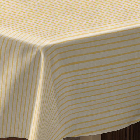 Sunna Yellow - Voksdug med striber og hørlook, hjørne