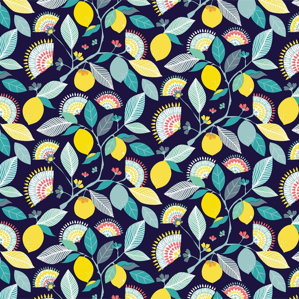 LÆNGDE: 4,5 m - Sværmeri i Natten - Voksdug med naturinspirerede motiver