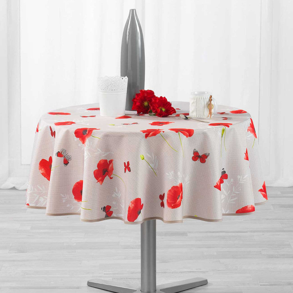 Sweet Poppy, Ø 180 cm, rund dug med anti-plet