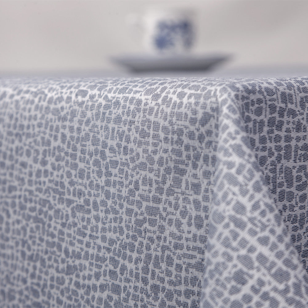 Jacquard Stone Blue - Elegant akryldug med jacquardvævet mønster