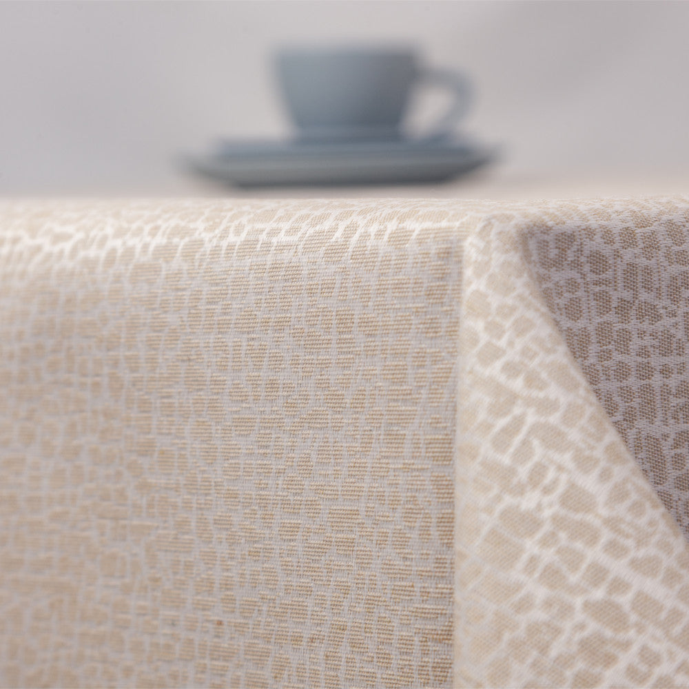 Jacquard Stone Beige - Elegant akryldug med jacquardvævet mønster