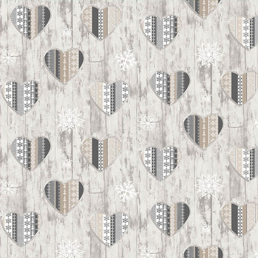 Taninges Juledug grå, akryldug med antiplet, 155 cm bred