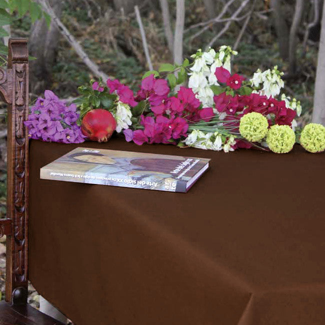 Ensfarvet akryldug chocolate - Dali 180 cm bred