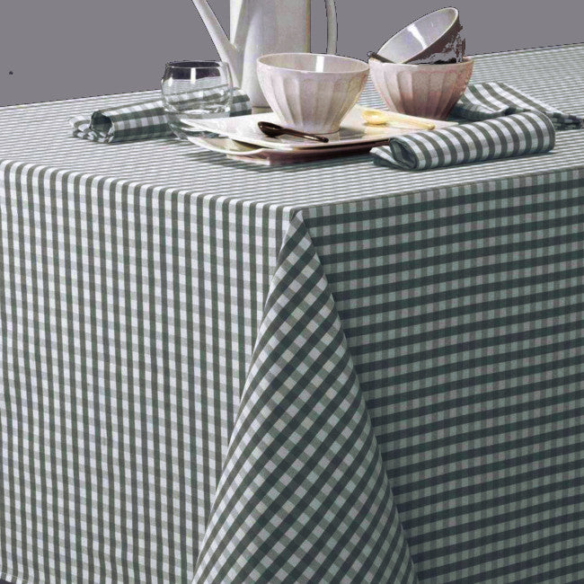 Patinir, grå og hvid ternet akryldug 140 cm bred