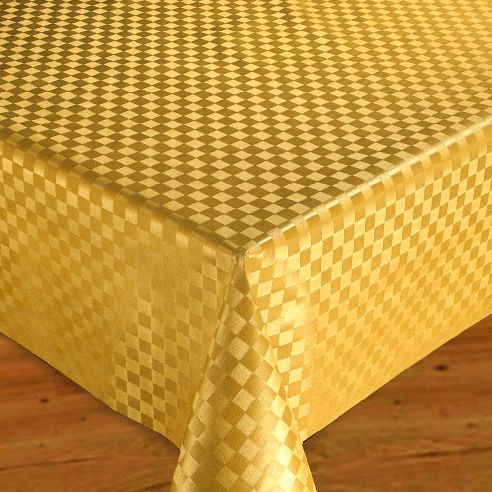 Voksdug med ensfarvet tern, 140 cm bred-Guld