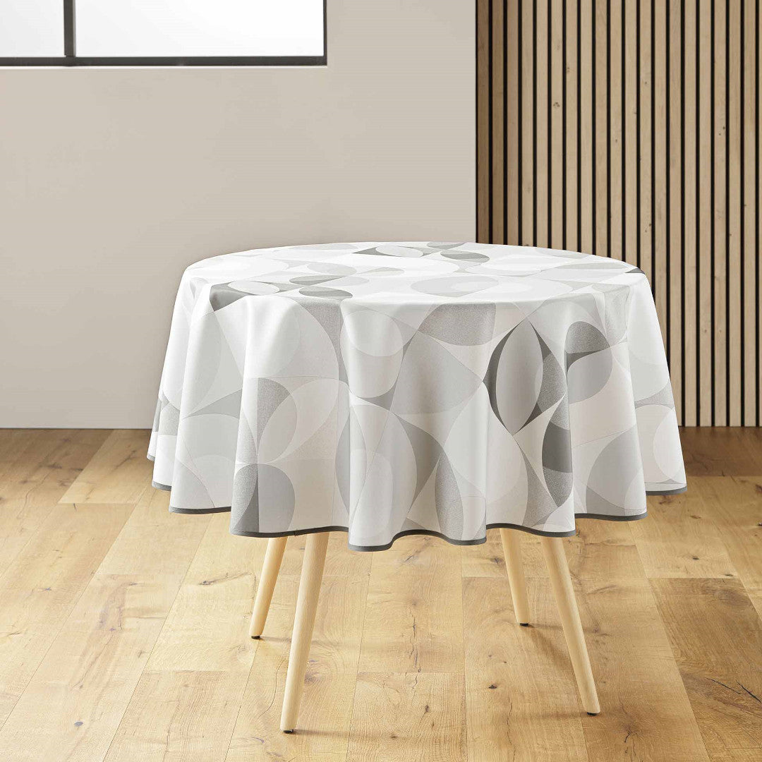 Tessouro Natural rund dug med geometrisk gråt mønster