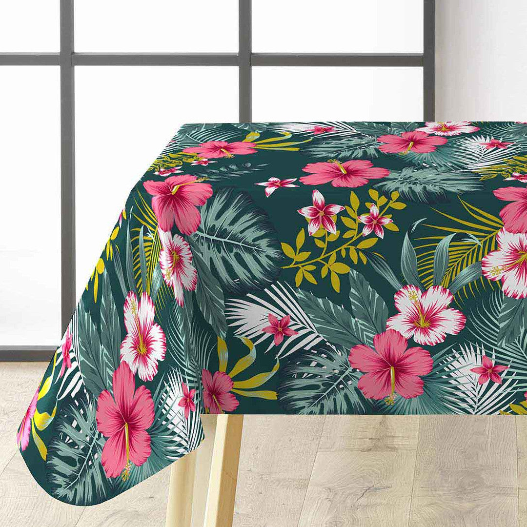 Textilia Bella - Mørk voksdug med blomster og blade