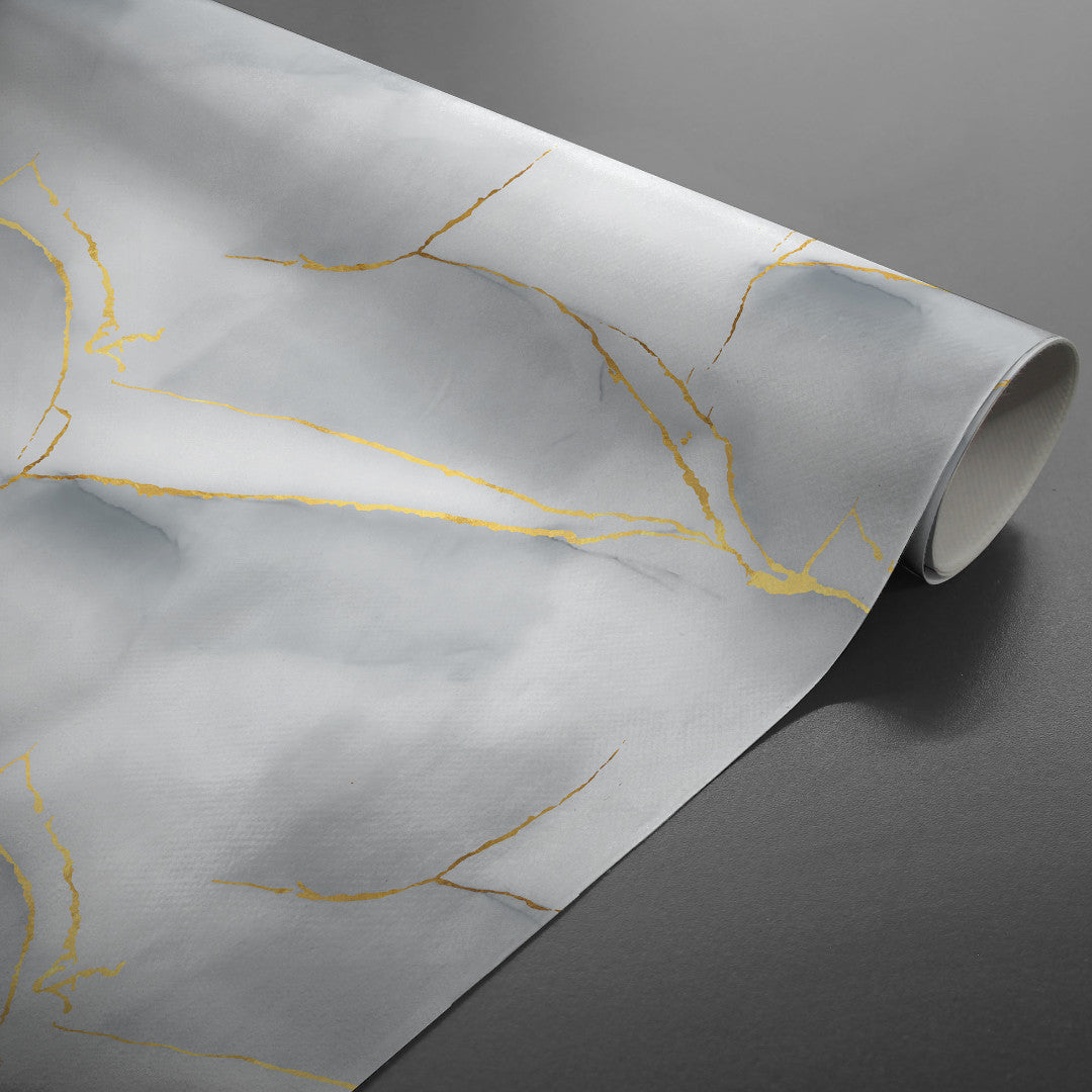 Textilia Glitter Marbrelle - Voksdug med marmoreffekt og glitterdetaljer, rullet