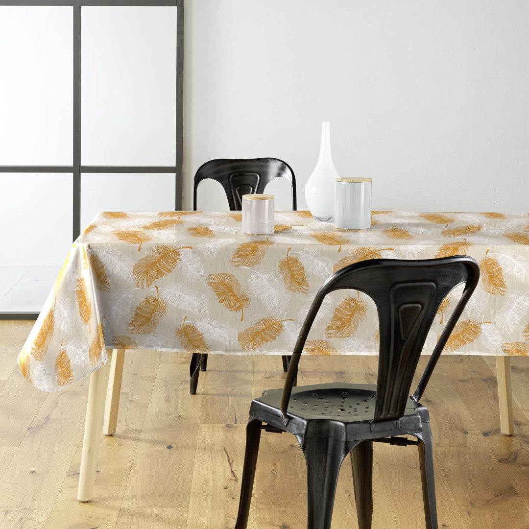 Textilia Glitter Sarina - Voksdug smukke fjer i sølv- og guldeffekt, miljø