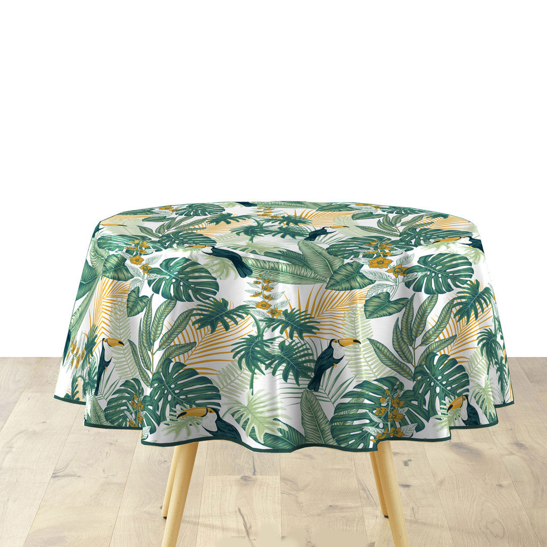 Textilia Guyana - Rund voksdug med blade Ø 155 cm