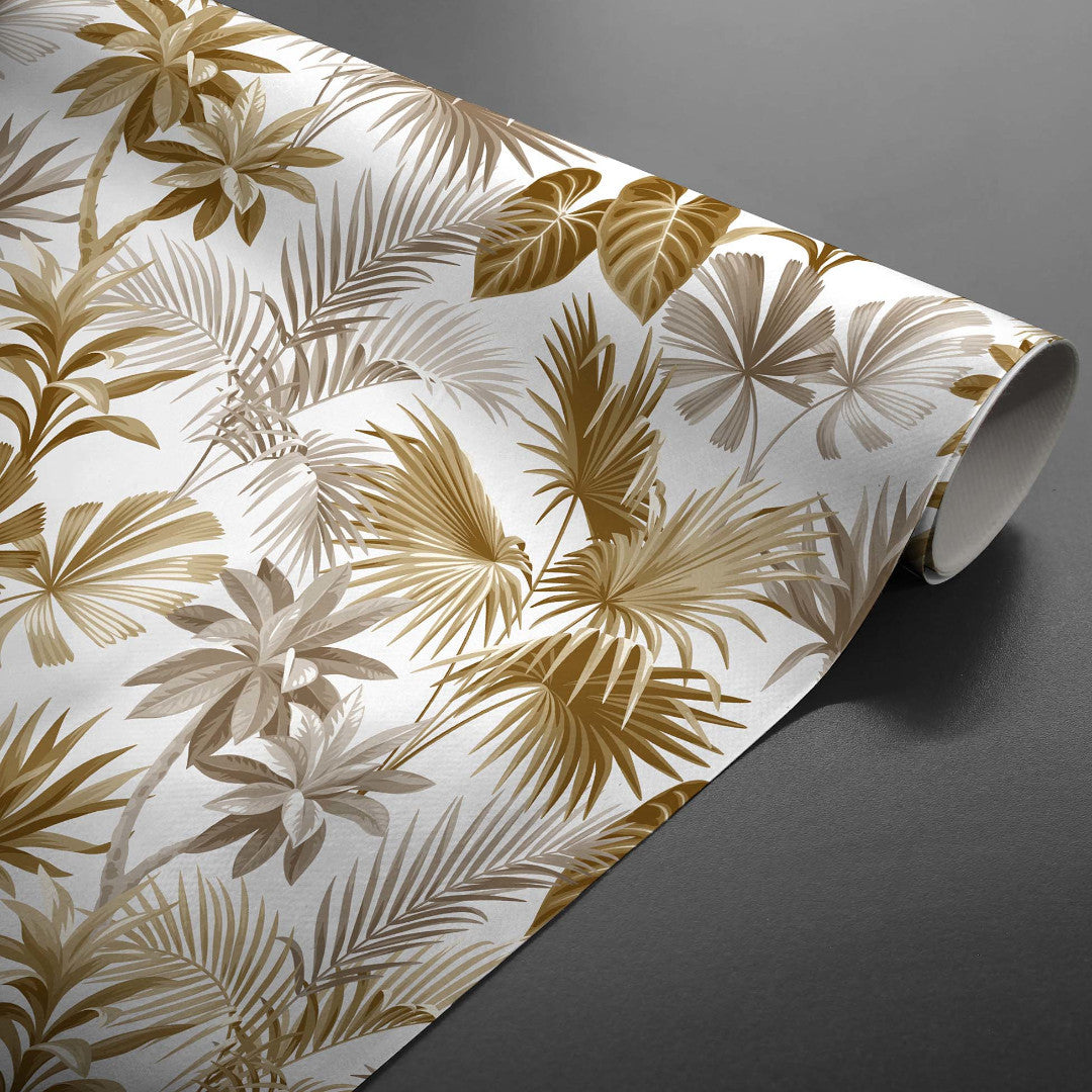 Textilia Riviera Natural - Voksdug med tropiske blade, rullet op