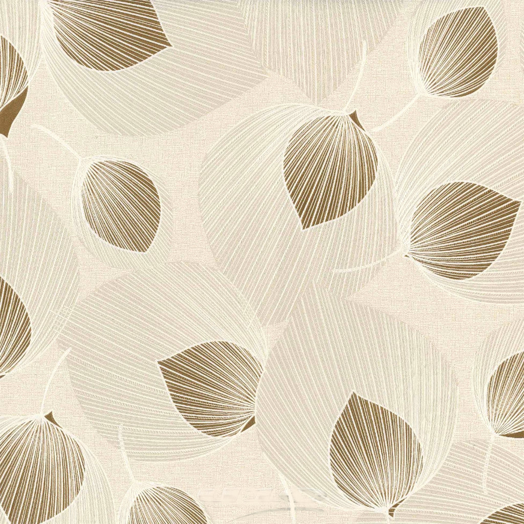 Textilia Helga Creme - Voksdug med spændende blademønster