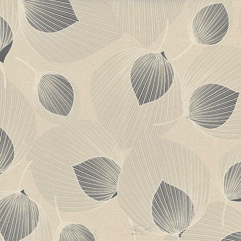 Textilia Helga Grå - Voksdug med spændende blademønster