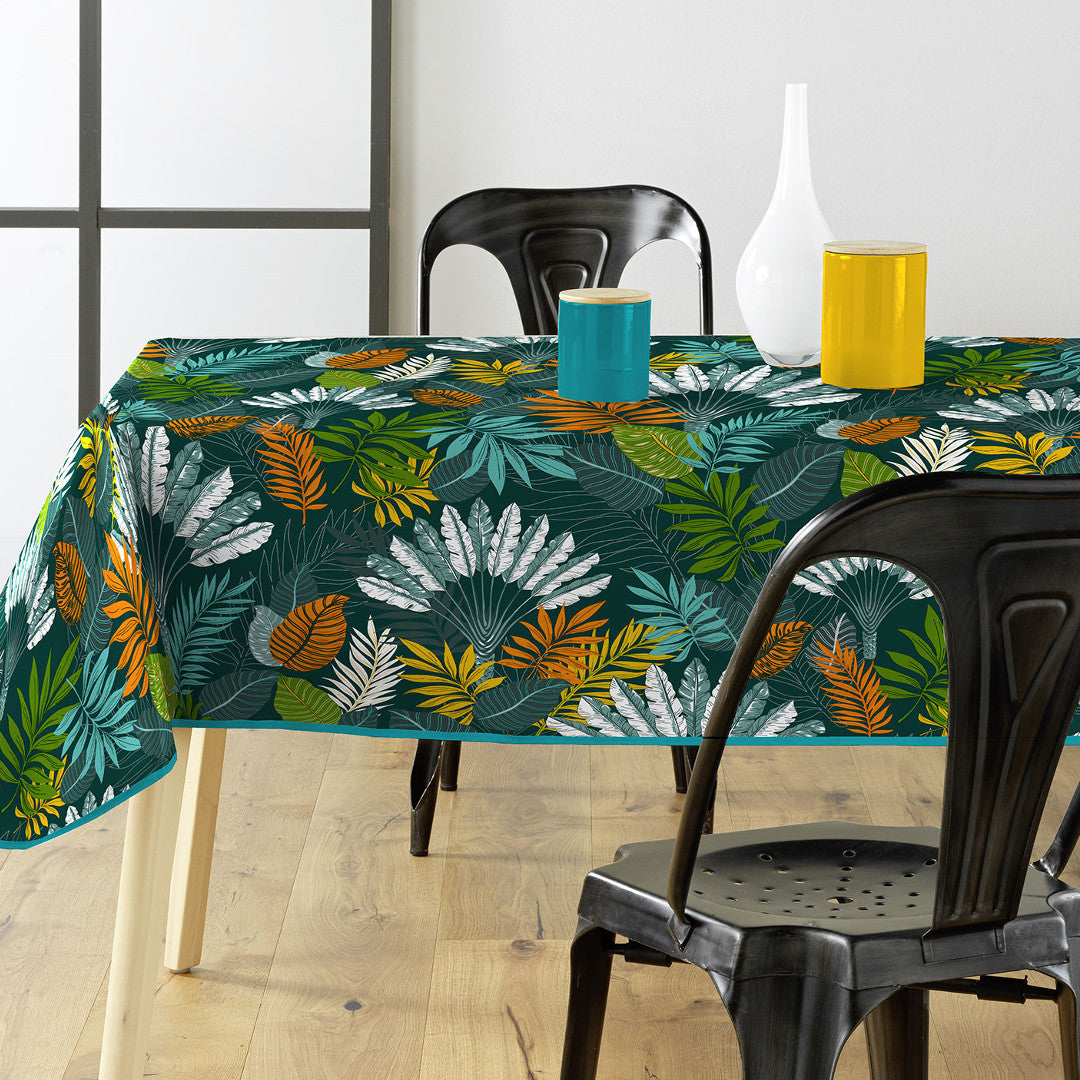Textilia Panazio Dark - Mørk voksdug med tropiske blade