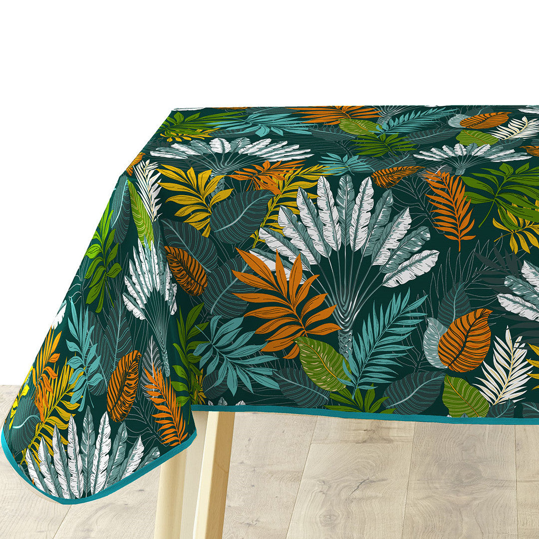 Textilia Panazio Dark - Mørk voksdug med tropiske blade