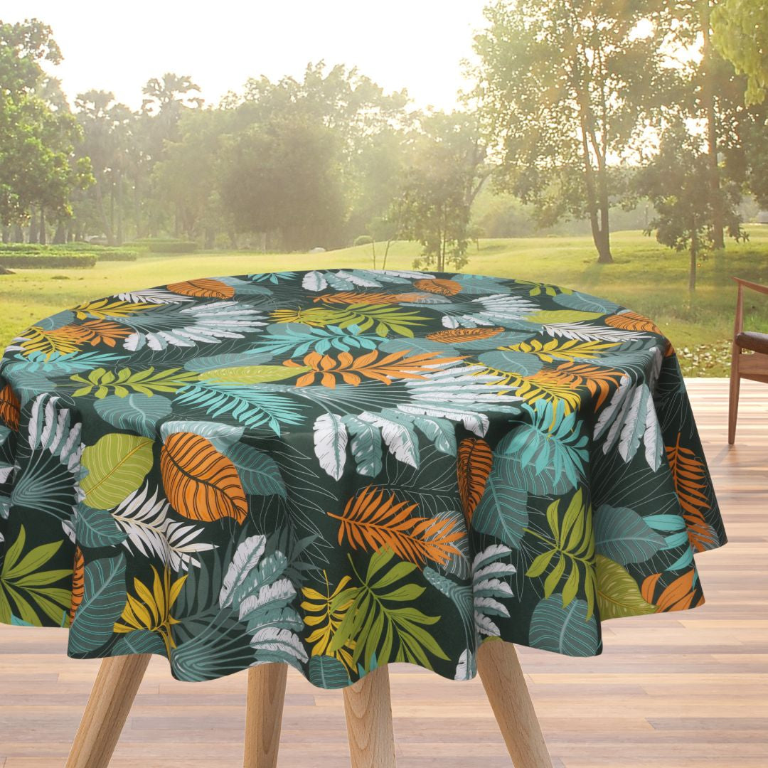 Textilia Panazio Dark - Mørk voksdug med tropiske blade