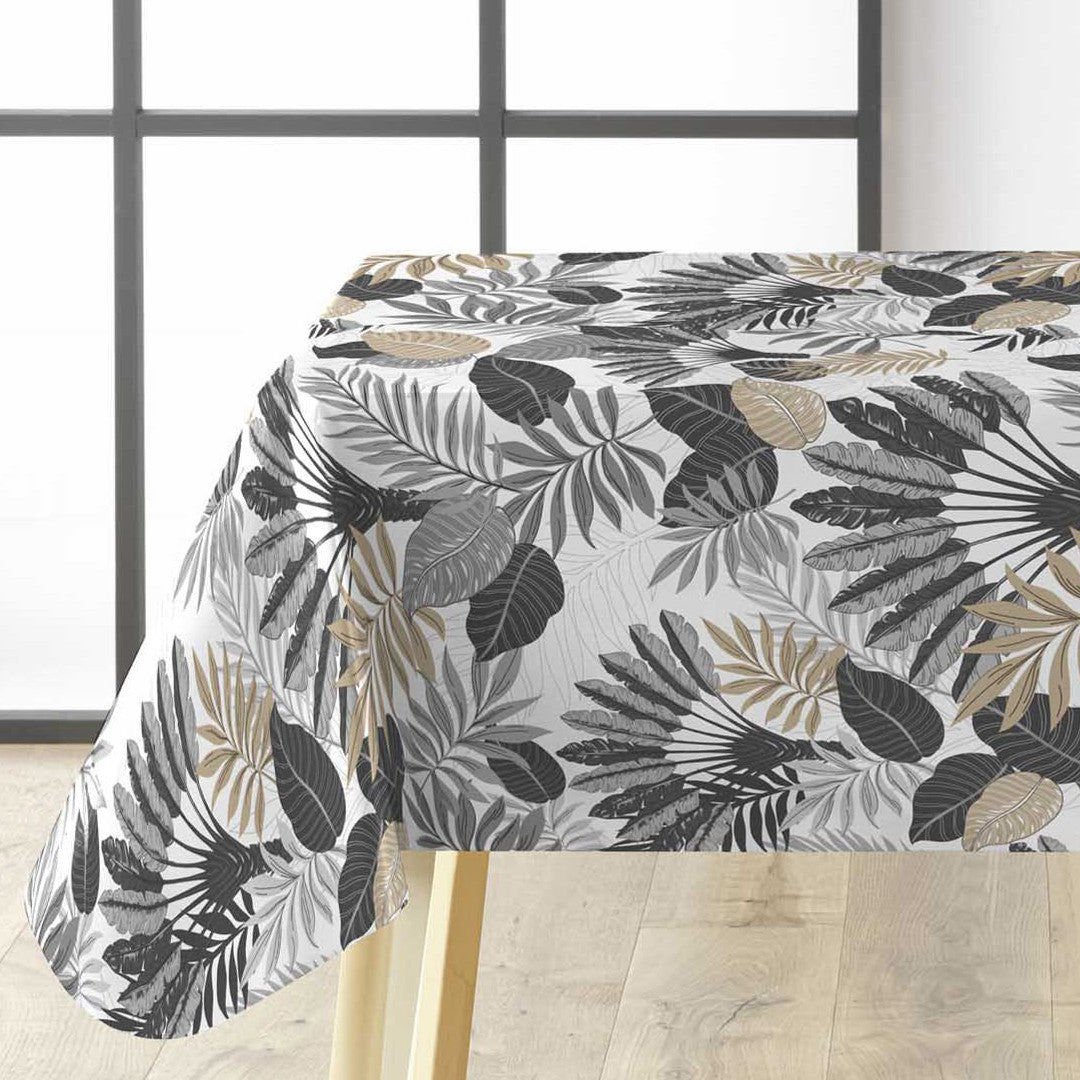 Textilia Panazio Linen - Lys voksdug med tropiske blade