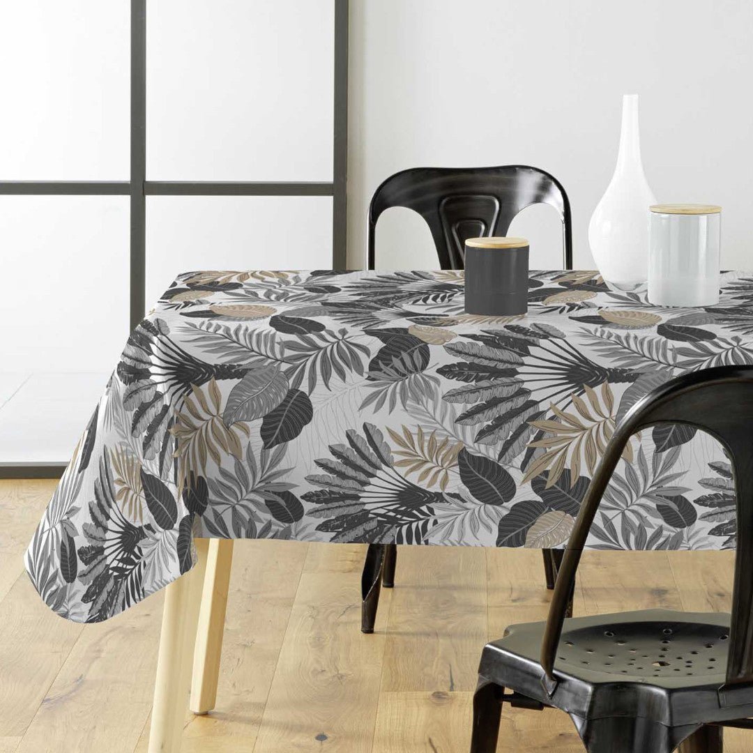 Textilia Panazio Linen - Lys voksdug med tropiske blade