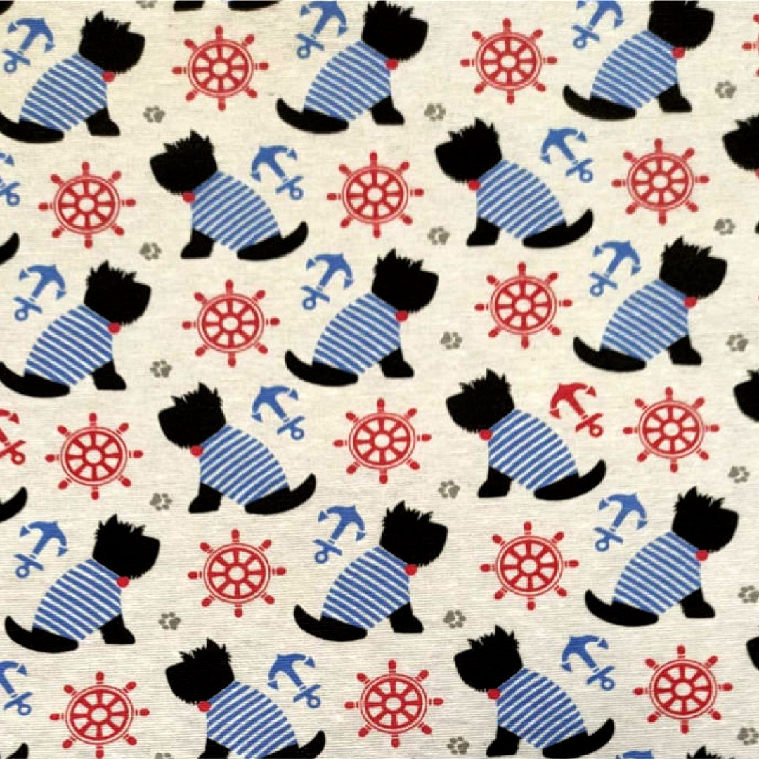 Timon - Akryldug med søde skottehunde til søs