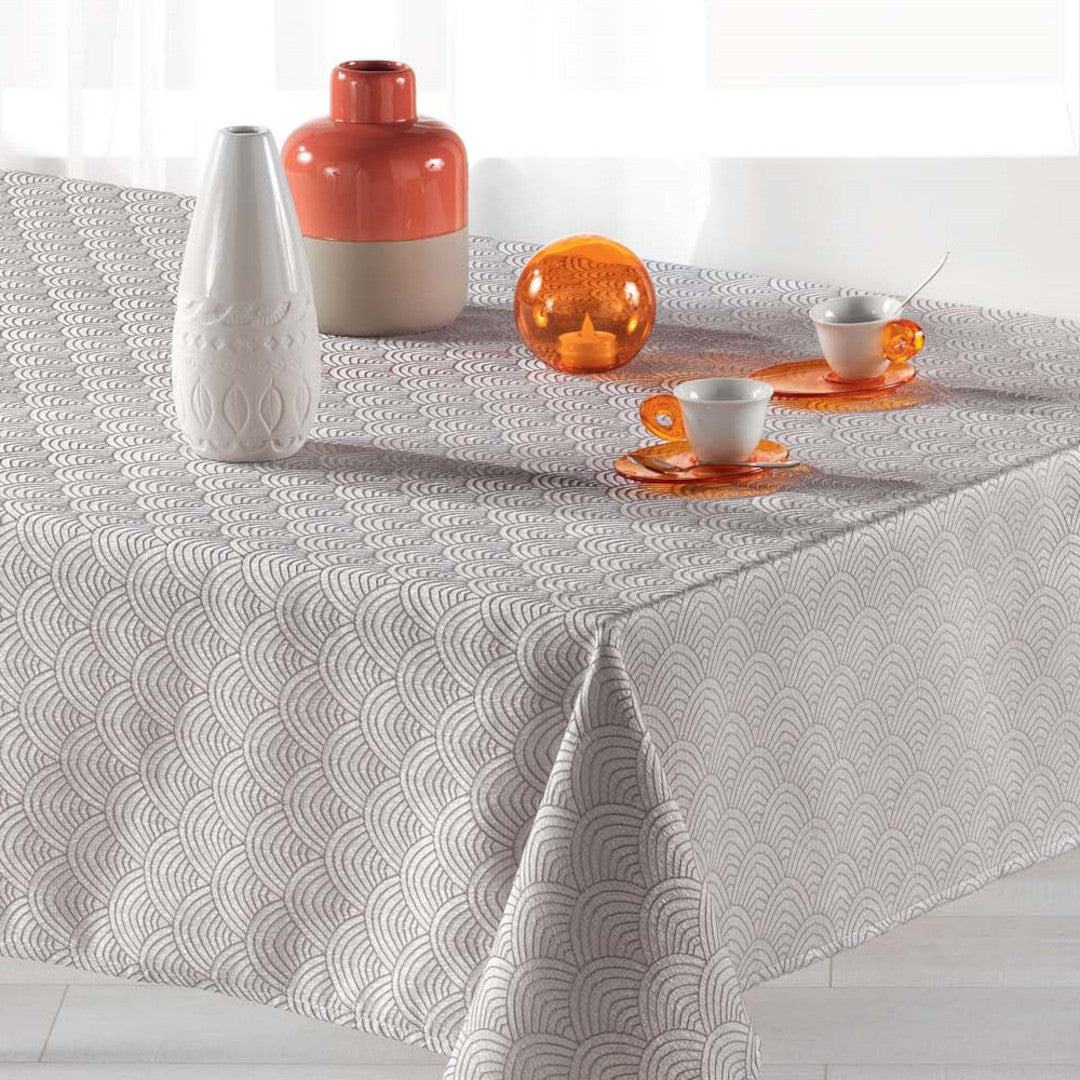 Tokio Jacquard Perle 140x300 cm – Damaskdug med anti-plet, nærbillede