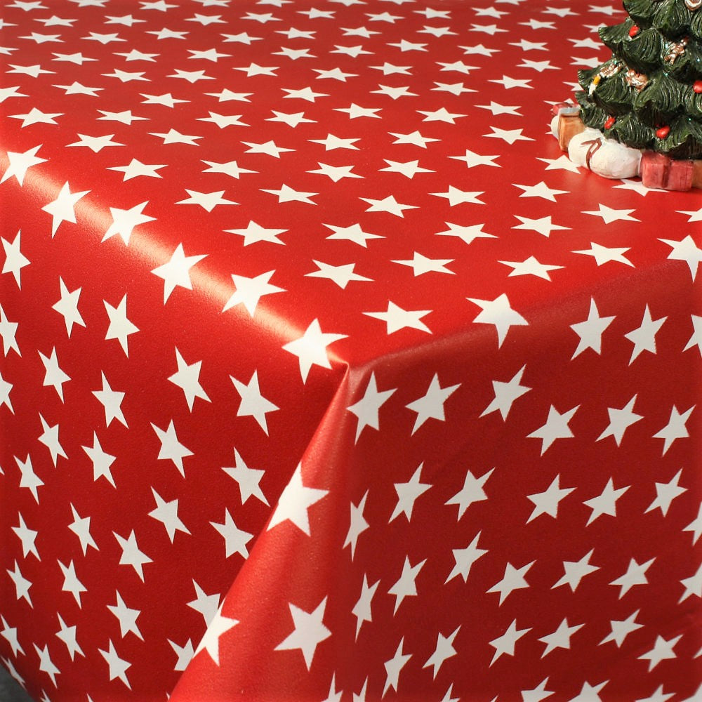 Trend Juledug - Stjerner Rød/hvid