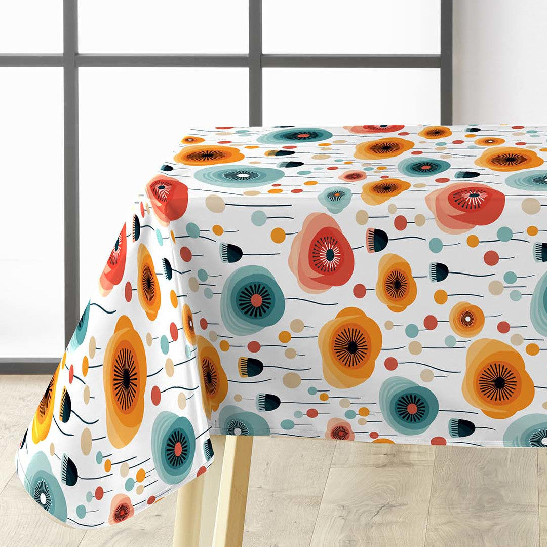 Triano - Retro voksdug et farverigt blomstermønster, hjørne