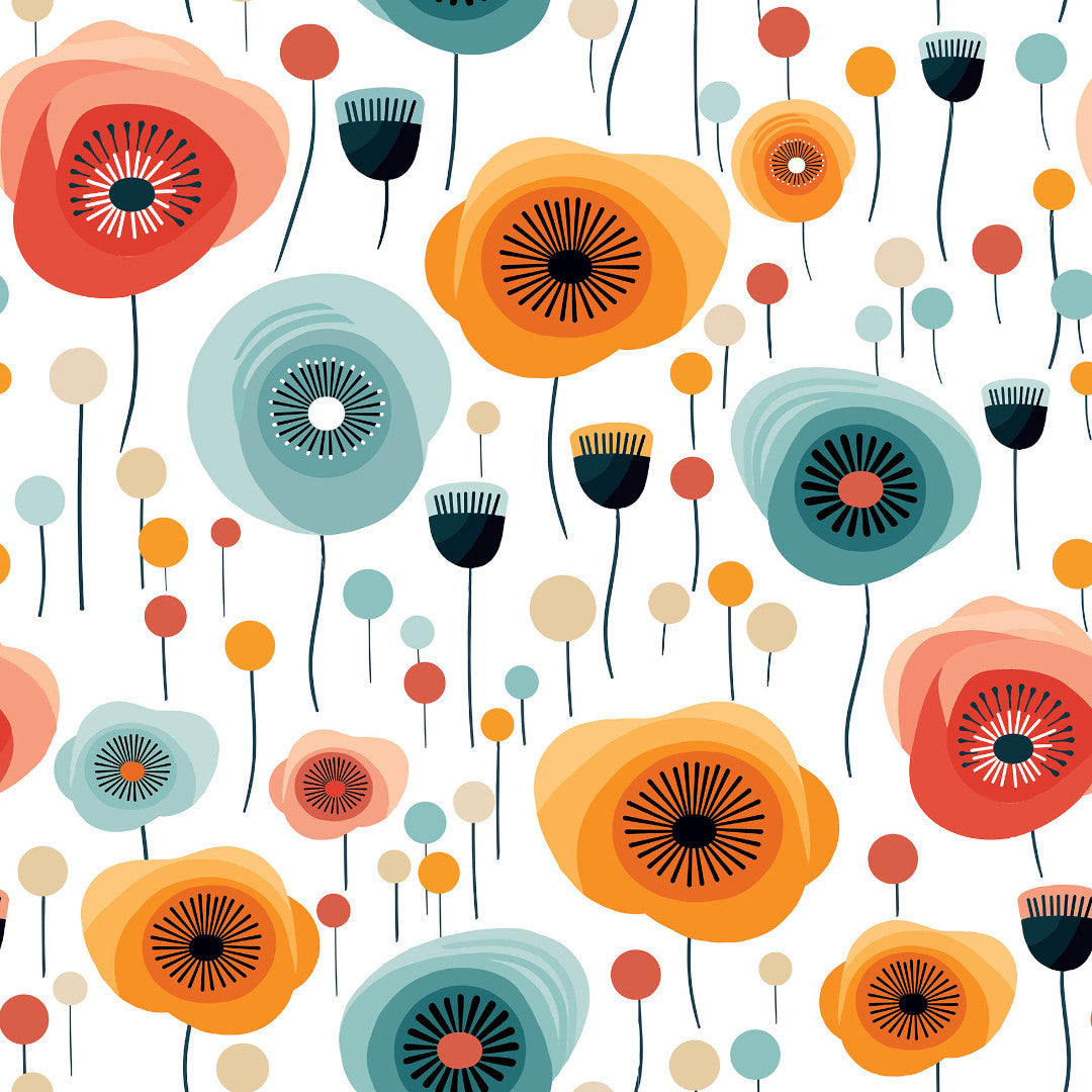 Triano - Retro voksdug et farverigt og legende blomstermønster