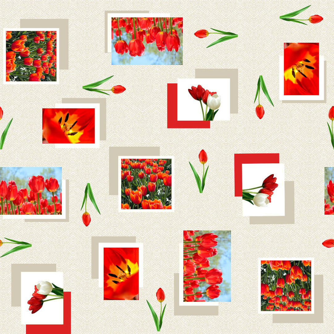 Tulipe - Voksdug med tulipaner