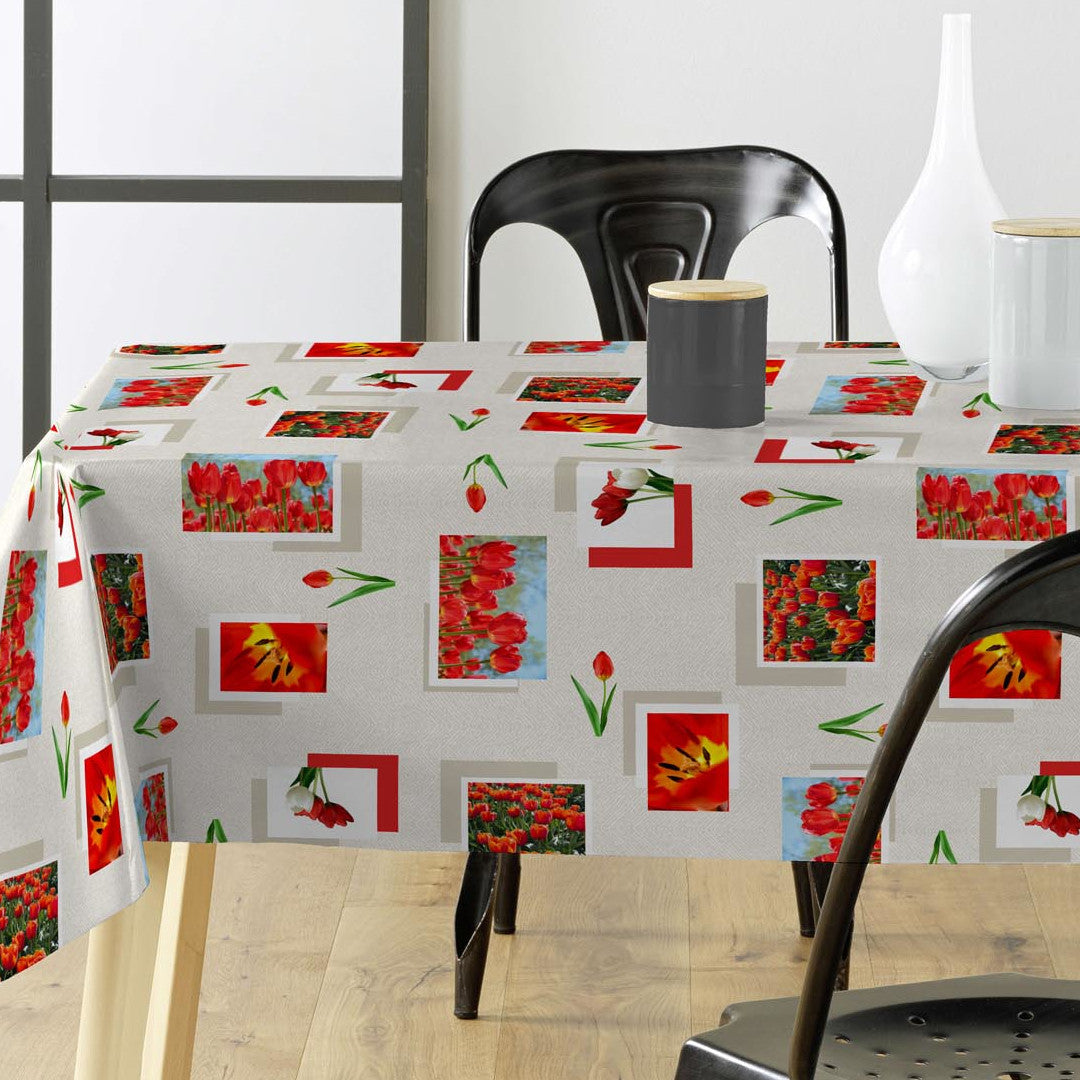 Tulipe - Voksdug med tulipaner