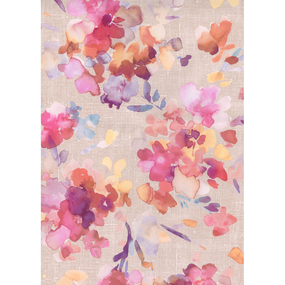 Un Dipinto - Akryldug med akvarel blomster