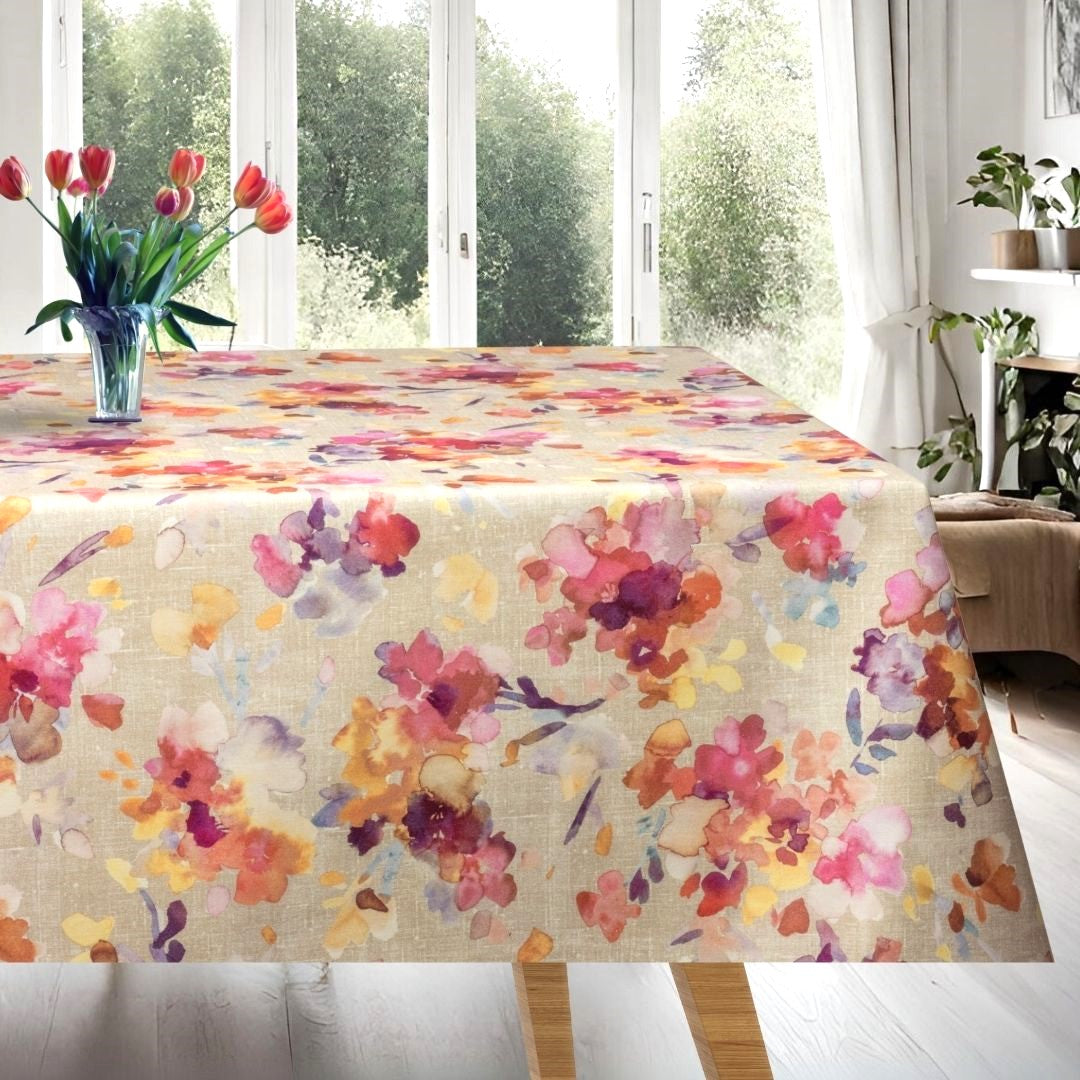 Un Dipinto - Akryldug med akvarel blomster